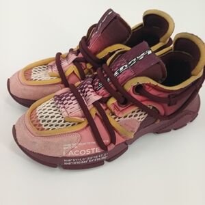 Lacoste Men's Pink and Maroon L003 Active Runway Sneakers. Sz 12.